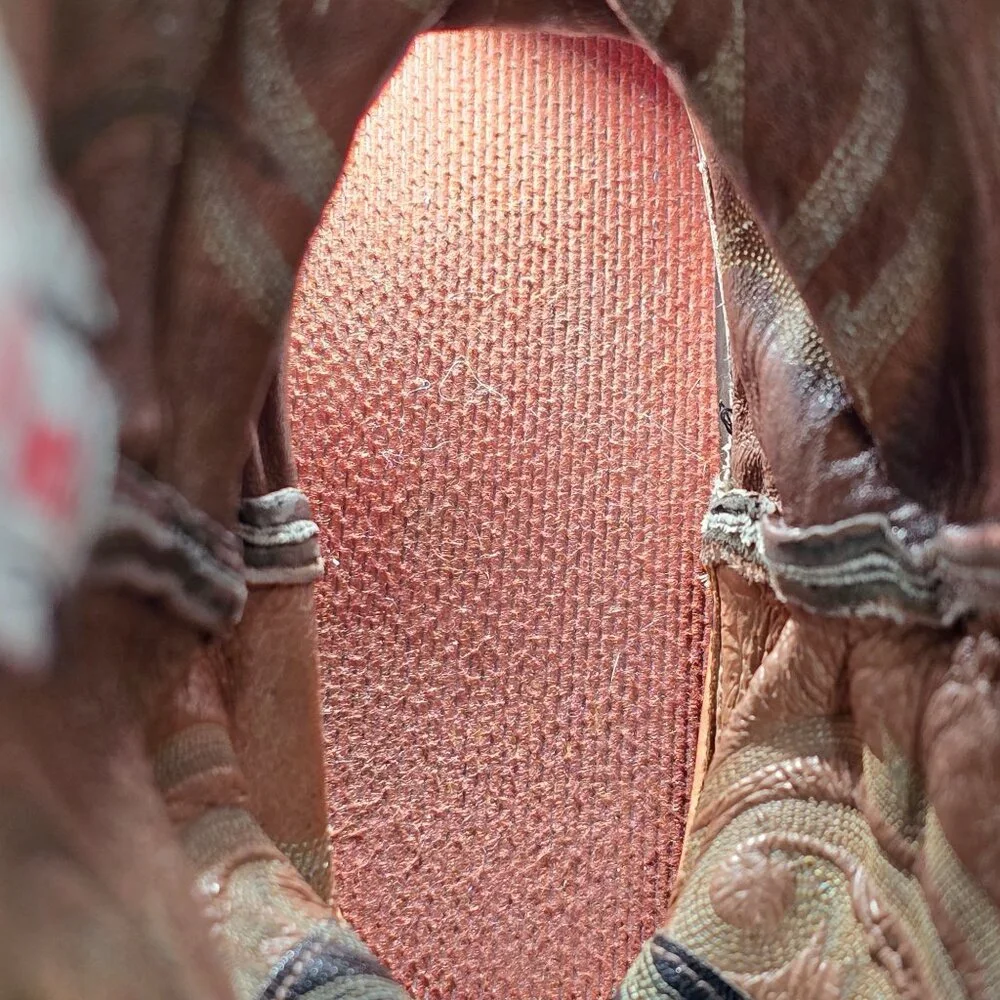 Vintage Tony Lama Mens 9D Black Exotic Ostrich Wingtip Cowboy Western Boots CBC - Picture 12 of 14